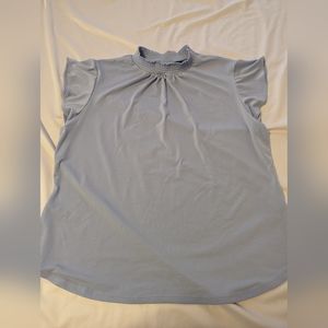 Butterfly sleeve sky blue top